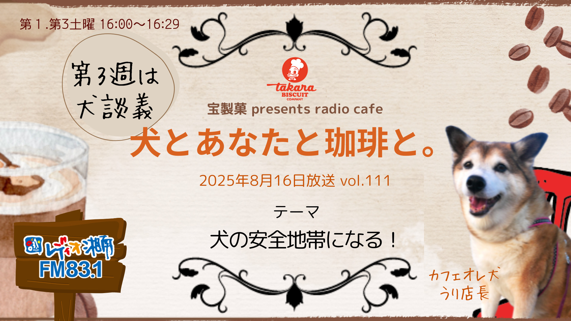 犬とあなたと珈琲と。Vol.111 犬の安全地帯になる！ | FM83.1 レディオ